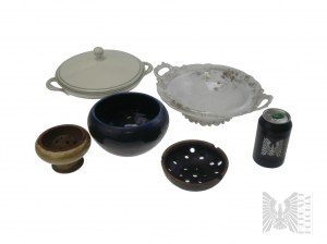 Set di piatti in ceramica e cristallo - Ikebana Spółdzielnia Przyjaźń Włoclawek, Vaso Carl Tielsch Altwasser Germania