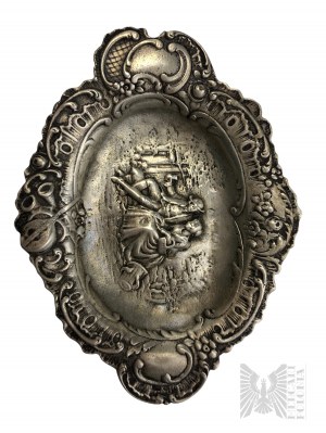 Vassoio decorato in argento in stile sentimentale