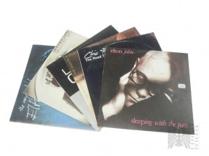 Vinyl Record Set, 6 Pieces: Paul Simon, Leonard Cohen, Elton John, Chris Rea
