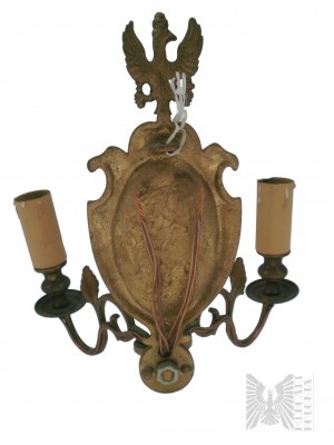 Set di cinque lampade con aquila in ottone in stile 