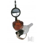 Naścienna Stara Szklana Lampa Naftowa z Lusterkiem