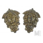 Zestaw Vintage Mosiężnych Figurek: Kaczka, Amor z Lutnią, Sowa, Głowa Meduzy (x2), Orzeł Biały (x2)