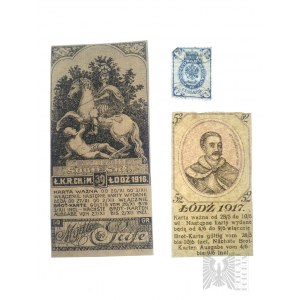Imperium Rosyjskie - Znaczek Pocztowy Pocztowaja Marka Cem' Kop (Znaczek Pocztowy Siedem Kopiejek); I RP - Bilety Wstępu/Karty Na Produkty (?)