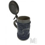 Kufel Ceramiczny z Pokrywką, Sentencja “Des Lebens Sonnenschein / Ist Trinken, Lieben, Fröhlich Sein”