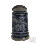 Kufel Ceramiczny z Pokrywką, Sentencja “Des Lebens Sonnenschein / Ist Trinken, Lieben, Fröhlich Sein”