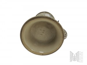 Mug en céramique avec couvercle, relief avec scène de chasse