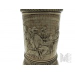 Kufel Ceramiczny z Pokrywką, Płaskorzeźba ze Sceną Myśliwską