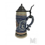 Kufel Ceramiczny z Pokrywką Cynową Amorki - Sygnatura JJ