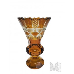 XIX w., ok. 1840-1850(?) r. - Kryształowy Wazon/Kielich ze Szkła Barwionego - Bohemia(?), Późny Biedermeier