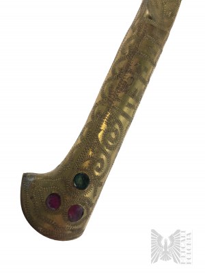 Altes usbekisches Stoßmesser mit dekorativem Griff und Scheide