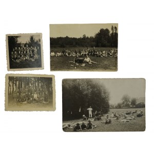 Zestaw 4 fotografii - kolonie harcerskie 1946/47r.