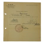 ZAŚWIADCZENIE o udziale w kursie drużynowych 13 - 19.V.1945r. i przyznaniu sprawności gońca, sobieradka obozowego i zdobnika