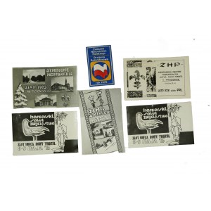 Zestaw 5 pocztówek harcerskich i 1 naszywki, 1975 rok, [3]