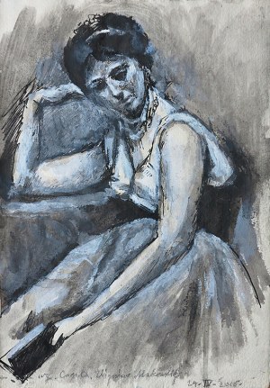 Zbigniew Makowski (1930-2019), PORTRET KOBIETY WEDIRED BY JEAN COROT, 2016