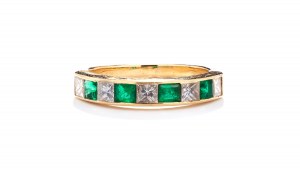 Ring with diamonds and emeralds, 1994, London