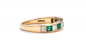Ring with diamonds and emeralds, 1994, London
