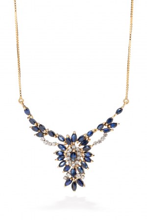 Necklace with sapphires and diamonds 2nd half of 20th century, Italy