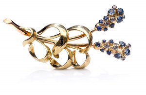 Brooch with sapphires and diamonds, 1948, Sweden