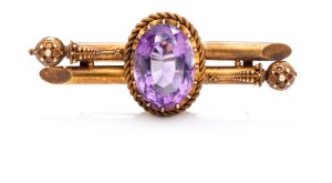 Brosche mit Amethyst 19./20. Jahrhundert, Russland