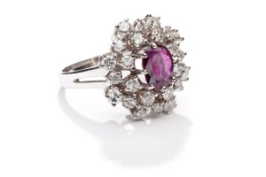 Ring with ruby and diamonds XX/XXI century.