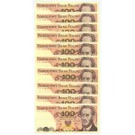100 złotych 1988 - różne serie - set 89 sztuk