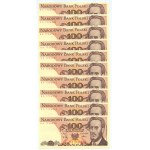 100 złotych 1988 - różne serie - set 89 sztuk