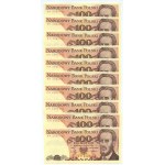 100 złotych 1988 - różne serie - set 89 sztuk