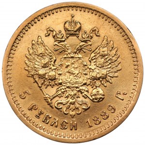 RUSKO - Alexandr III (1881-1894) - 5 rublů 1889 (АГ)