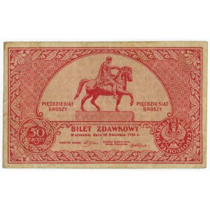 50 groszy 1924 - Bilet zdawkowy