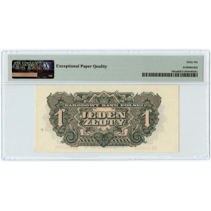 1 złoty 1944 - obowiązkowym - seria EO - PMG 66 EPQ