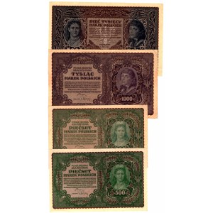 1/2 do 5.000 marek polskich 1919 r - zestaw 10 sztuk banknotów