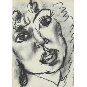 Wiesław OBRZYDOWSKI (1938-2017), Portret kobiety z grzywką (1986)
