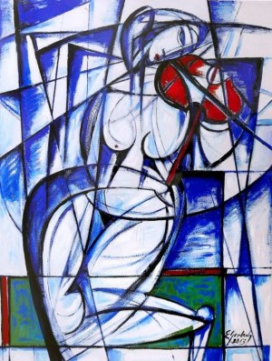 Eugene Gerlach, Nude with red violins