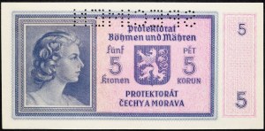 Protectorate of Bohemia and Moravia, 5 Korun 1940