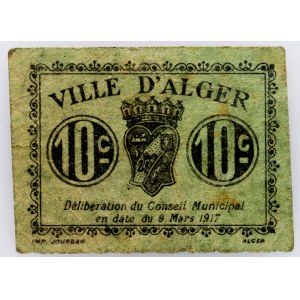 Algeria, 10 Centimes 1917