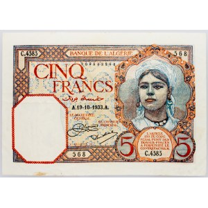 Algeria, 5 Francs 1933