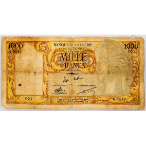 Algeria, 1000 Francs 1957
