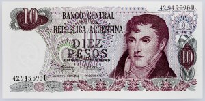 Argentine, 10 pesos 1975-1976