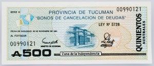 Argentina, 500 Australes 1991