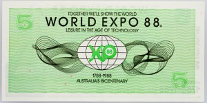 Australien, 5 Expo-Dollars 1988