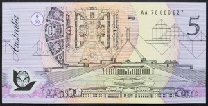 Austrália, 5 dolárov 1992