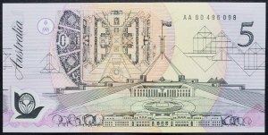 Austrálie, 5 dolarů 1992