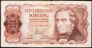 Austria, 500 Schilling 1965