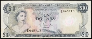 Bahamas, 10 Dollars 1974