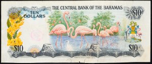 Bahamas, 10 Dollars 1974