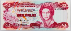 Bahamas, 3 Dollars 1984