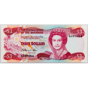Bahamas, 3 Dollars 1984
