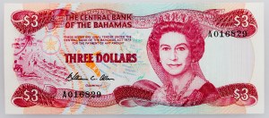 Bahamas, 3 Dollars 1984