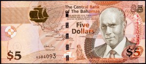 Bahamas, 5 Dollars 2007