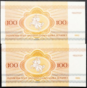 Bielorusko, 100 rubľov 1992